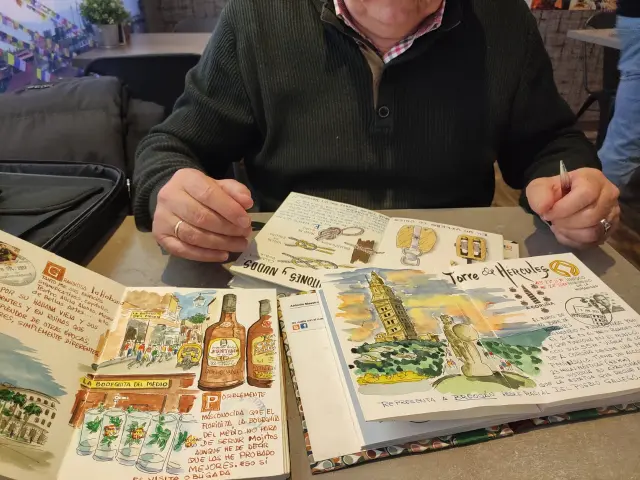 Algunos de sus cuadernos: de viajes por Galicia, Cuba y los senderos del mar.
