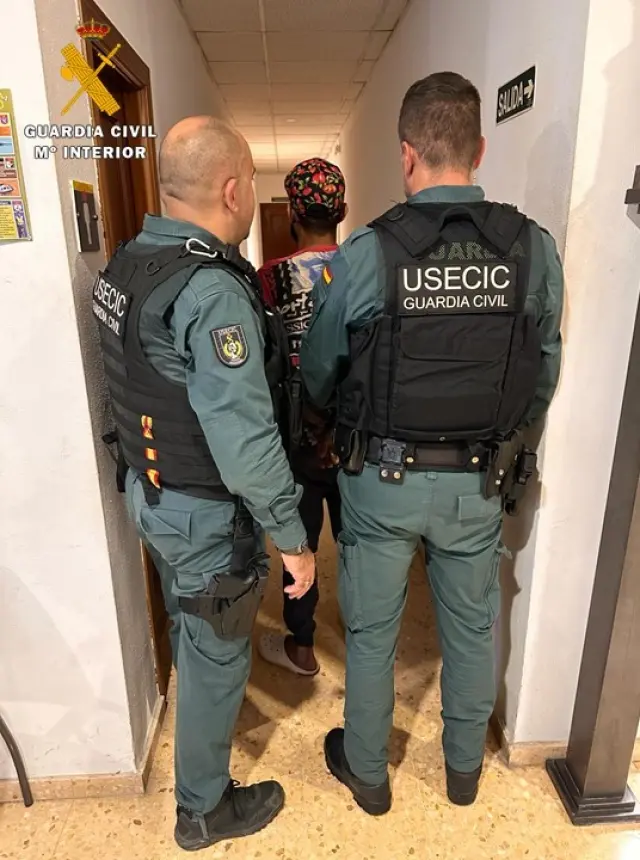 El detenido por la Guardia Civil en La Almunia.
