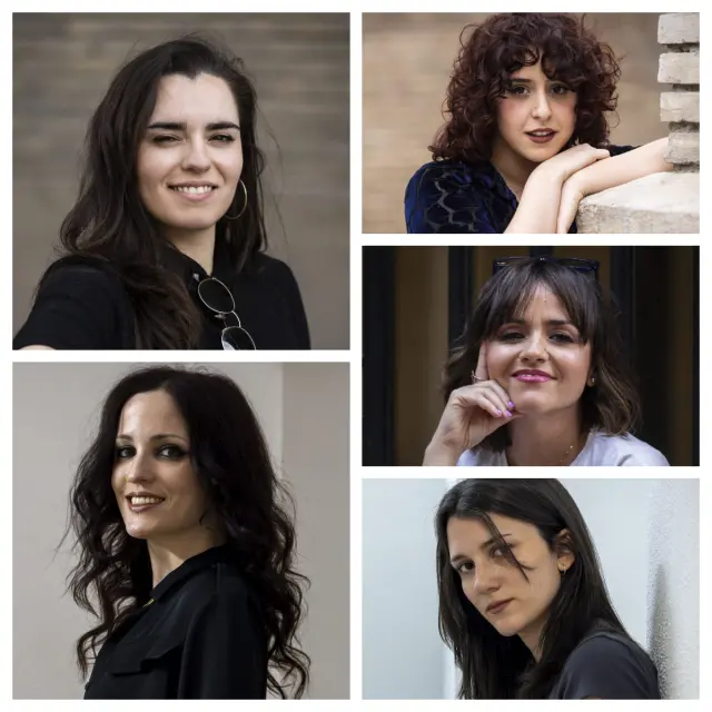 Desde arriba a la izquierda y en el sentido de las agujas del reloj: Laura Sorribas, Sara Lapiedra, Susana Azuara, Olalla Lux y Silvia Solans.