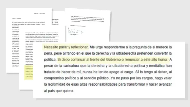 Frases de la carta de Pedro Sánchez