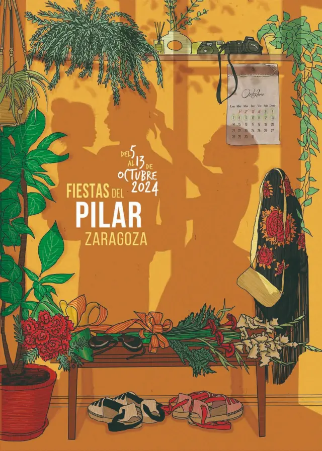 'La emoción florece', de Edurne Tainta, accésit en el concurso del cartel de las Fiestas del Pilar 2024.
