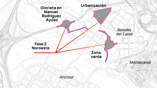 Localización de las nuevas urbanizaciones que se van a llevar a cabo en Arcosur.