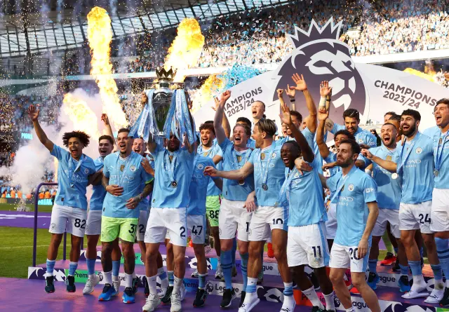 El Manchester City celebra la conquista de la liga