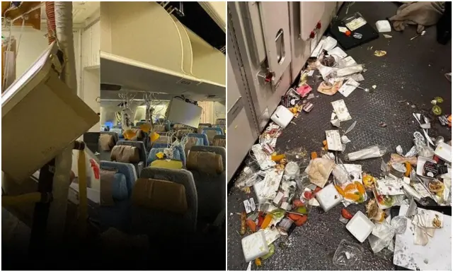 Imágenes en el interior del avión compartidas en redes sociales