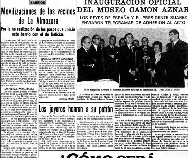 Así reflejó HERALDO la inauguración del Museo Camón Aznar.