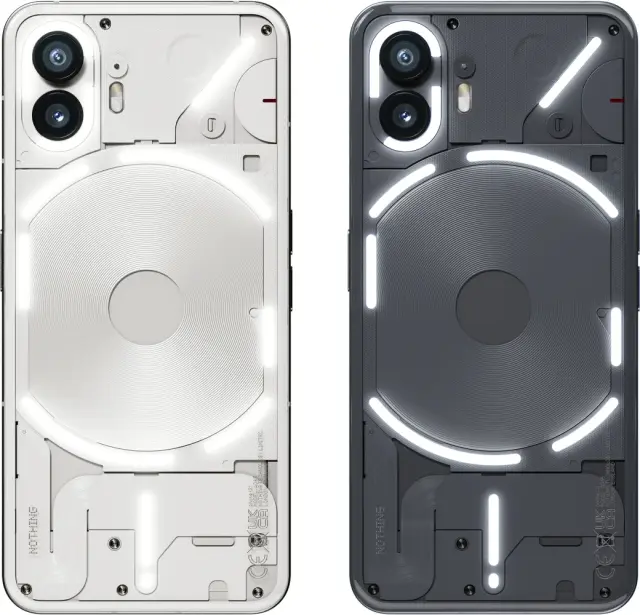 La trasera trasparente del Nothing Phone (2) no solo muestra toda su circuitería, también cuenta con áreas que se iluminan con diferentes propósitos