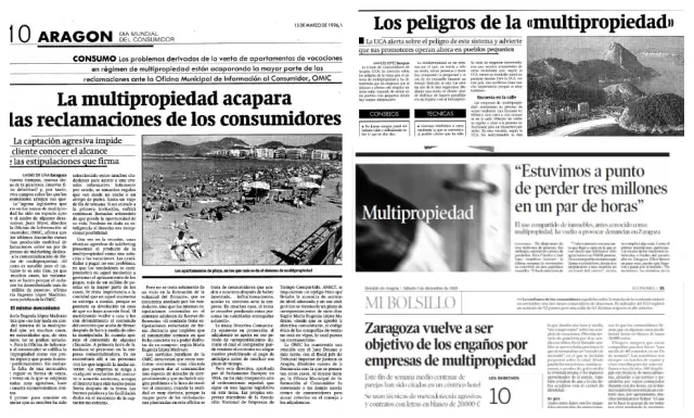Noticias sobre multipropiedad publicadas en HERALDO entre 1996 y 2005.