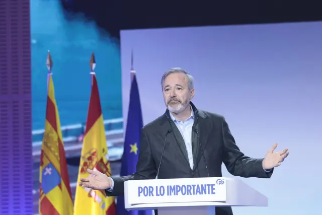 Azcón en la clausura el acto de presentación de la ‘Declaración de Zaragoza’ sobre financiación autonómica, cumbre con todos los barones del PP