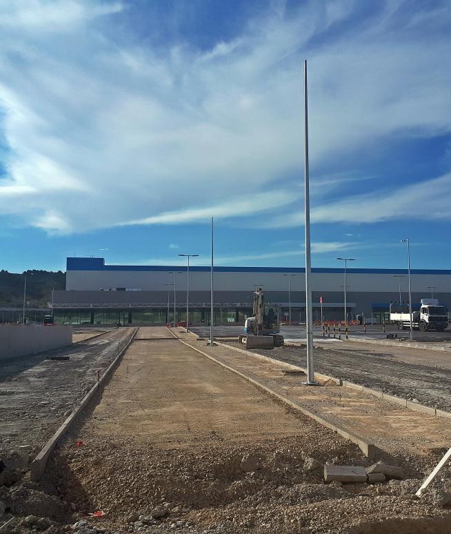 Estado actual de los trabajos de la nueva sede de Amazon en La Muela.
