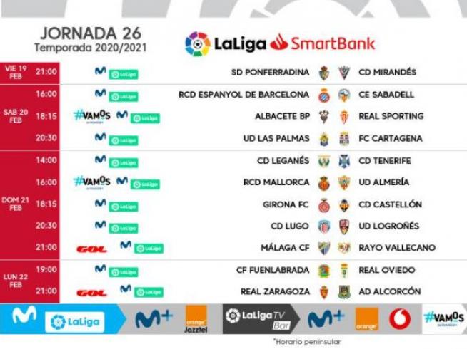 El Real Zaragoza-Alcorcón, 22 a 21.00