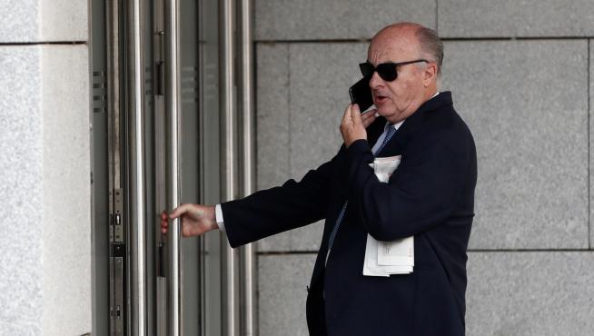 Manuel García Castellón, el juez que investiga al excomisario Villarejo, a su llegada a la Audiencia Nacional.