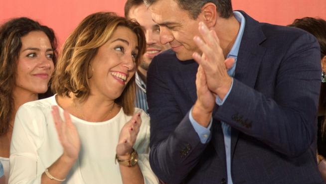 Pedro Sánchez, con Susana Díaz, este martes en un acto en Jaén.