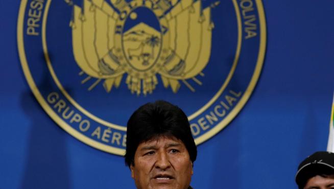 Evo Morales, durante su rueda de prensa este domingo en El Alto.