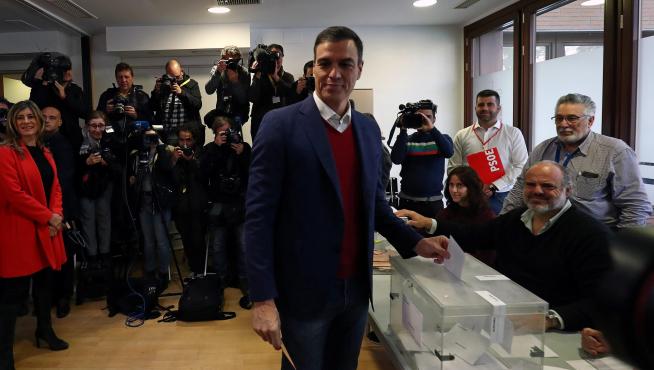 Pedro Sánchez ha votado a primera hora de la mañana