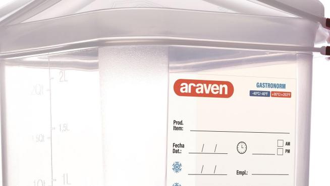 Los envases de Araven tienen una etiqueta integrada para detallar lo conservado.