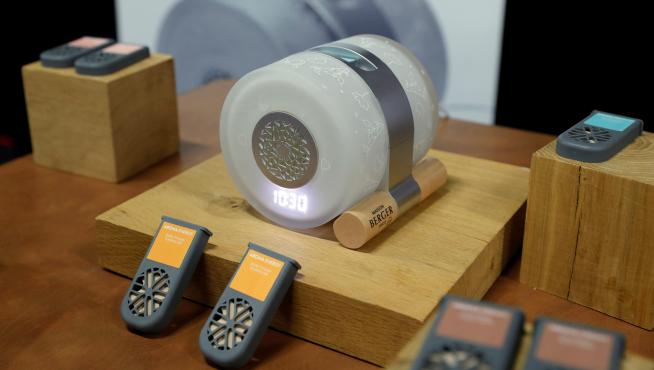 A Maison Berger alarm clock, with aroma diffuser cartridges that help you go to sleep or wake up, is displayed at CES Unveiled during the 2020 CES in Las Vegas, Nevada, U.S. January 5, 2020. REUTERS/Steve Marcus [[[REUTERS VOCENTO]]] TECH-CES/