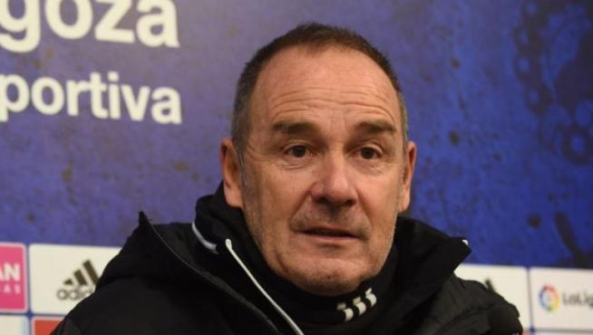 Víctor Fernández, en la rueda de prensa de este lunes por la mañana, previa al viaje a Las Palmas.