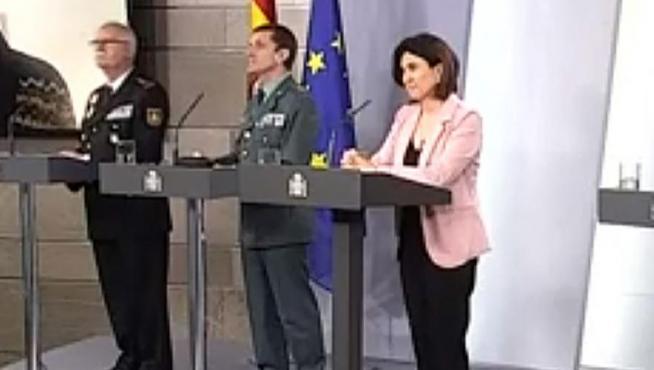 Fernando Simón, desde su casa, con los miembros del comité científico de seguimiento del coronavirus en la Moncloa.