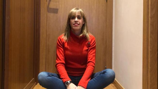 Cristina Pueyo, en su casa ya recuperada.