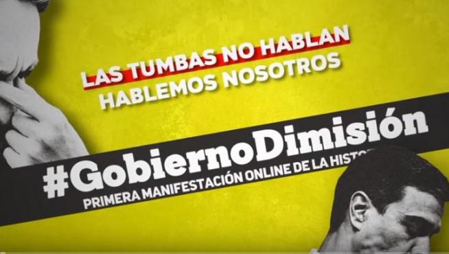 manifestación 'online' convocada este miércoles para pedir la dimisión del actual Gobierno presidido por Pedro Sánchez