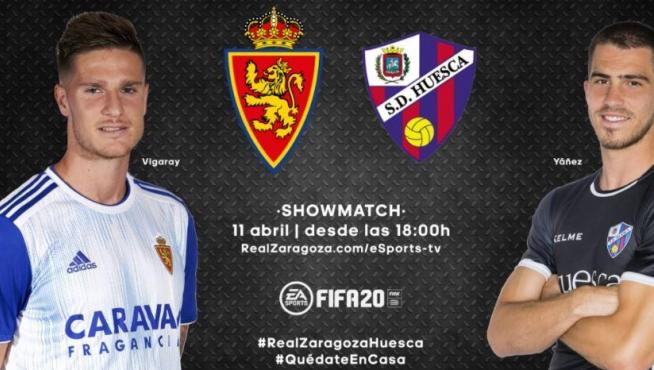 Cartel promocional del derbi aragonés virtual.