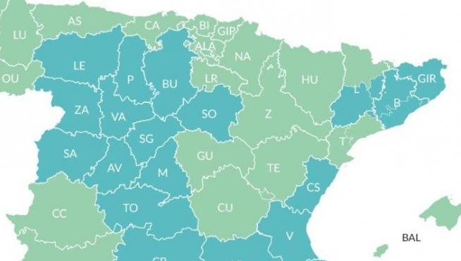 Este es el mapa de España atendiendo al ritmo de #desescalada e