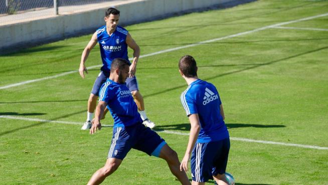 Luis Suárez y Linares, en un lance del entrenamiento de este sábado.