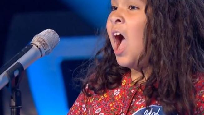 La zaragozana Estefanía Pérez, durante su actuación en 'Idol Kids'.