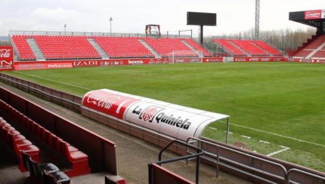 Anduva, estadio del Mirandés, lugar del partido del Real Zaragoza en la tarde-noche de este jueves.