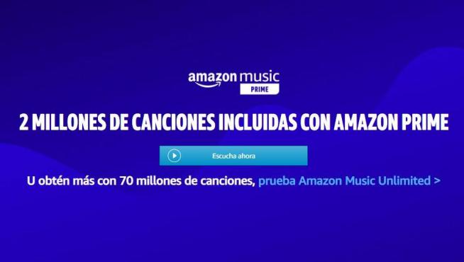 Portal de Amazon Music Prime.