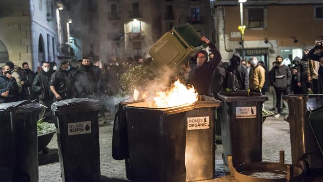Protestas por la detención de Hasel en Gerona.