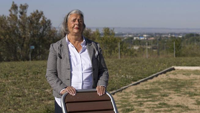 Julia Corchón en la residencia Rey Ardid Juslibol en Zaragoza.