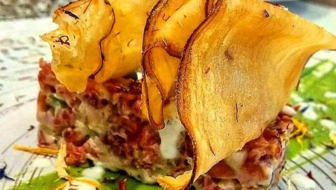 Steak tartar de longaniza y papada ibérica de Bambita