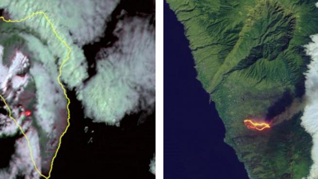 Vistas de la isla de La Palma desde el espacio