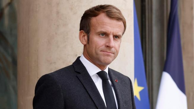 Emmanuel Macron en el Palacio del Elíseo, esta mañana.
