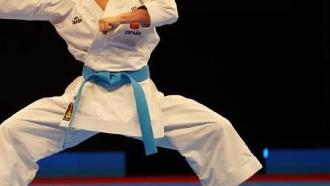 La karateca Sandra Sánchez, en el  Mundial de Dubái