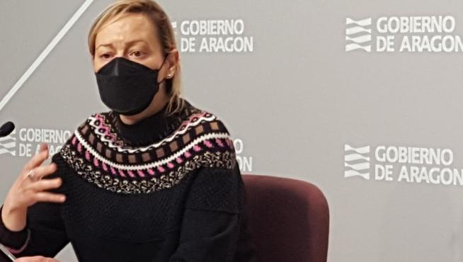La consejera Marta Gastón explica los datos de la EPA a la prensa.