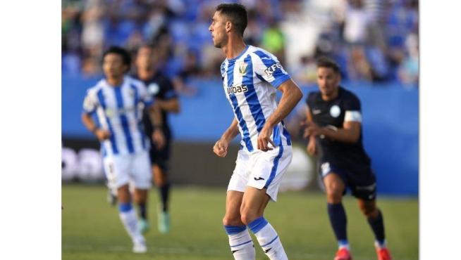 Sabin Merino, en uno de los partidos con el Leganés jugados este curso.