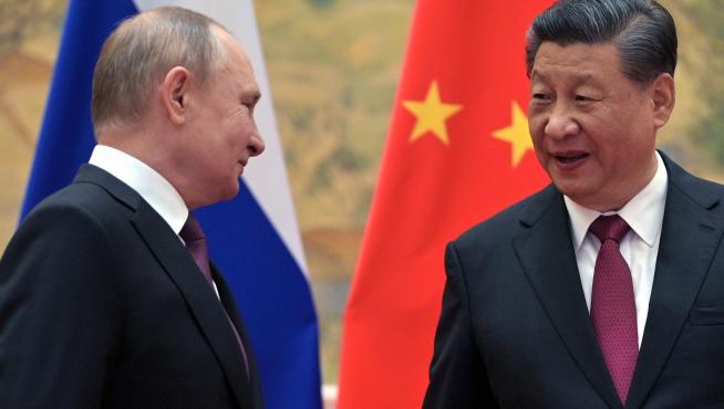 El presidente de Rusia, Vladimir Putin, y su homólogo chino, Xi Jinping.