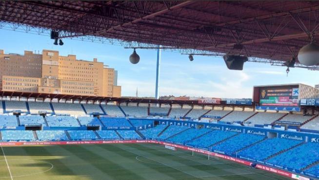 La Romareda, dos horas antes del inicio del partido Real Zaragoza-Málaga CF.