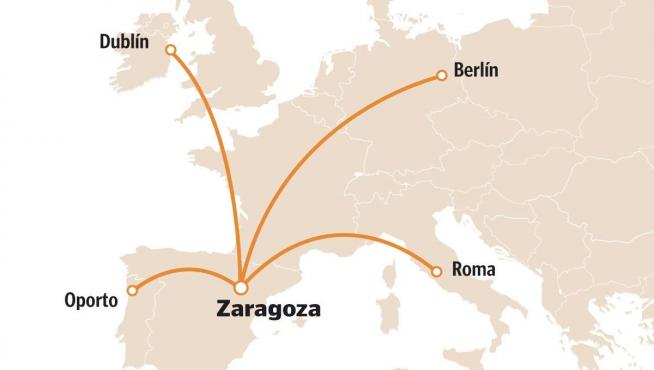 Nuevos vuelos directos desde Zaragoza a Berlín, Oporto, Roma y Dublín ...
