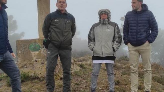 Diego Bayona, durante su visita a Aladrén.