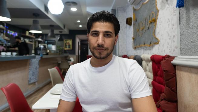 Lian Alahmad, refugiado sirio en Zaragoza, cofundador del restaurante Syriana.