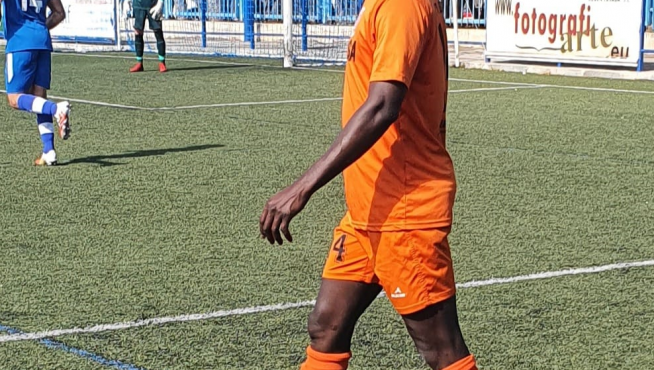 Gassama, durante uno de los partidos del Belchite.