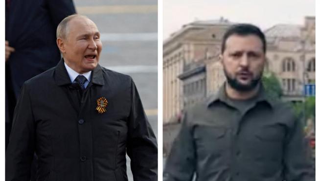 Putin y Zelenski, en el Día de la Victoria sobre el nazismo.
