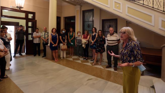 Silvia Salazar, subdelegada del Gobierno en Huesca, dando la bienvenida a los asistentes