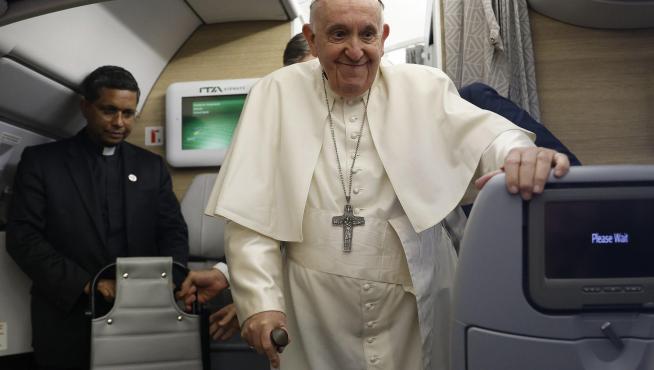 El Papa Francisco, de regreso de su gira en Canadá