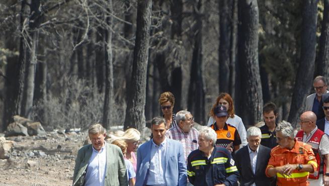 Sánchez ha visitado las zonas afectadas por el incendio de Bejís.