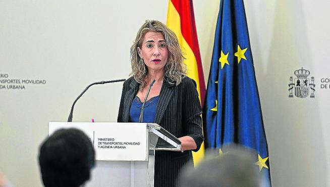 La ministra de Transportes, Raquel Sánchez, explicó las cuentas de su Departamento para 2023
