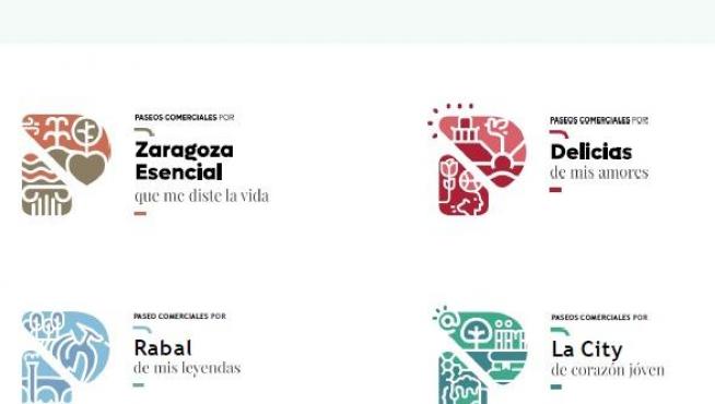 Colores y lemas de los 12 paseos que está previsto crear en Zaragoza